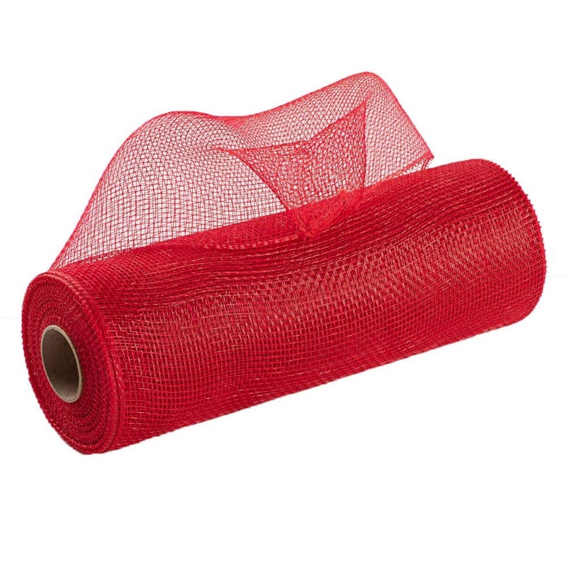 GiftWrap Etc. Valentine's Day Red Deco Mesh - 10" x 10 Yards, Wreath Decor, Gift Decoration, Presents, Tree Wrap, Patriotic Ribbon Roll for Bows, Presidents Day, Memorial Day, Birthday - Image 1